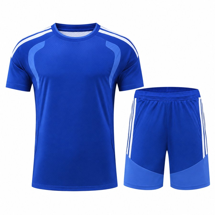 Football training kit - blue jersey and shorts